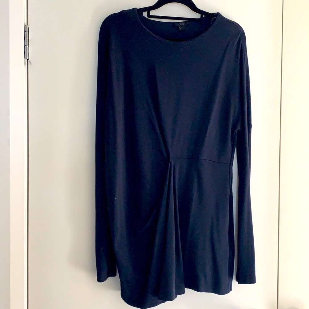 COS NAVY LONG SLEEVE TUNIC TOP - Picture 1 of 2